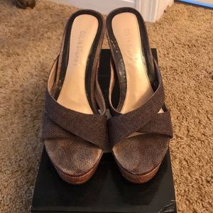 Wedge open toe shoes